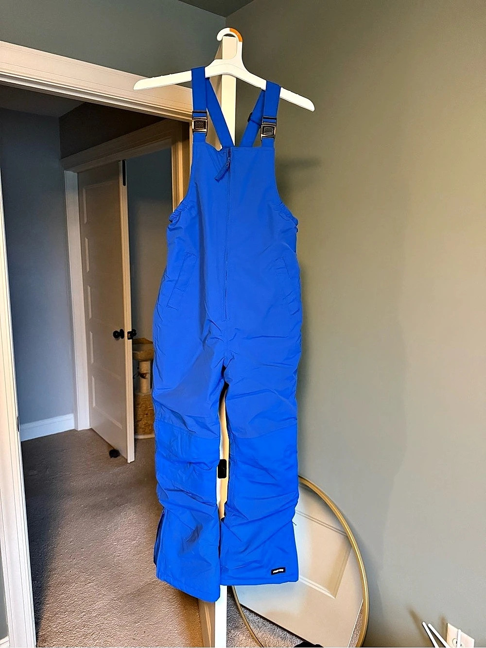 Lands’ End Squall Bib Overalls Blue Insulated Bib Snow Pants Like New